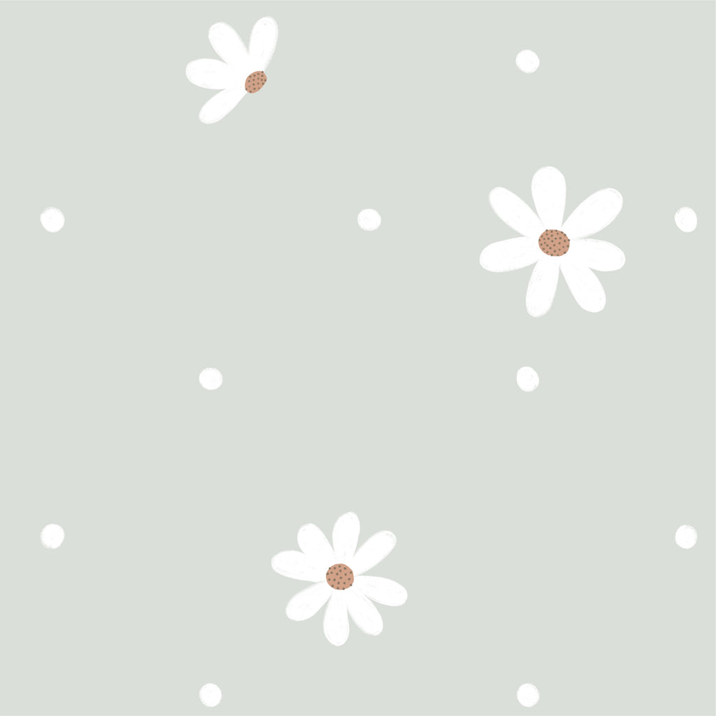 Papel de Parede Margaridas color Verde  2,80 x 0,45 m