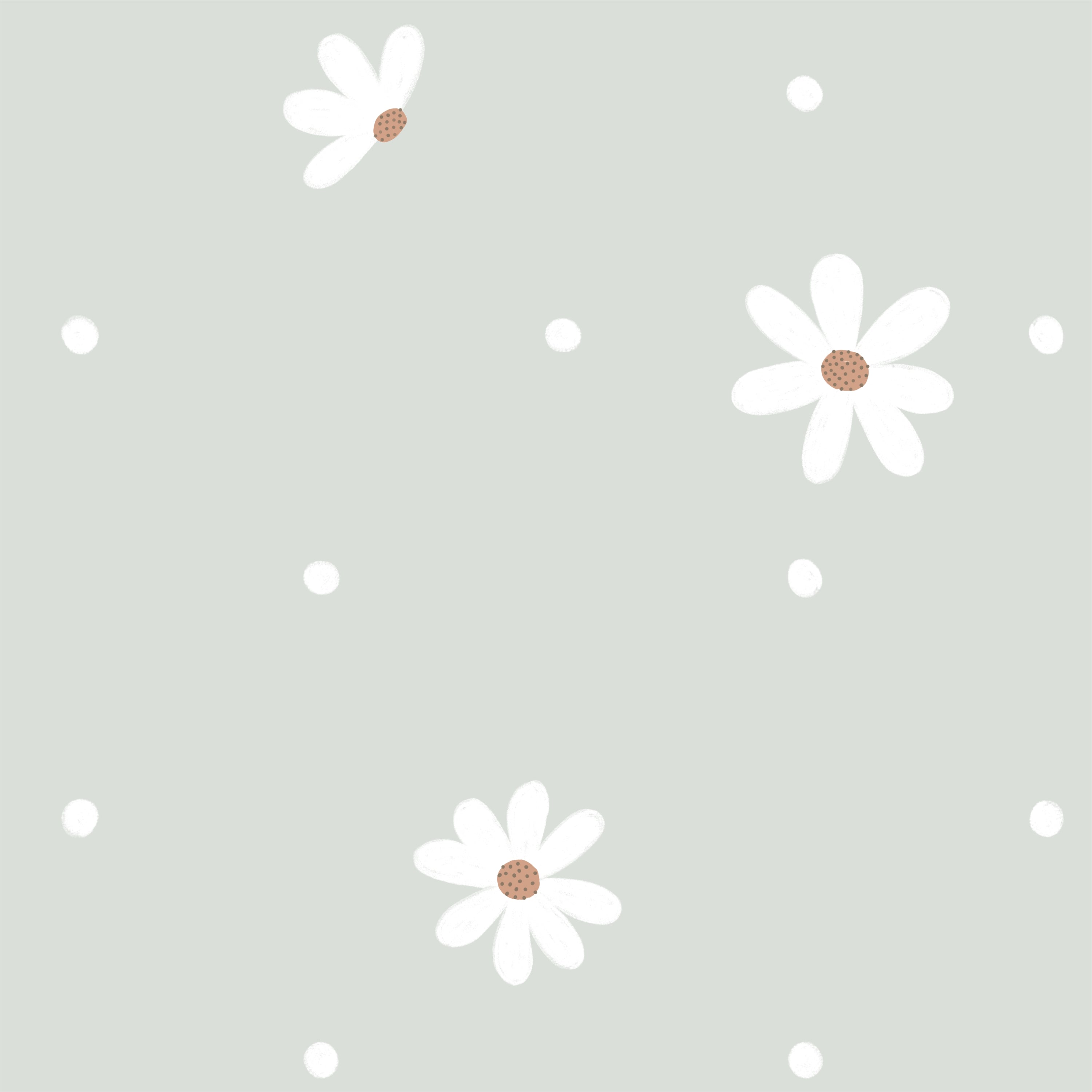 Papel de Parede Margaridas color Verde  2,80 x 0,45 m