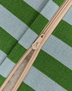 Puff BLISS listras Verde e Azul 65 x 100 x 55 cm