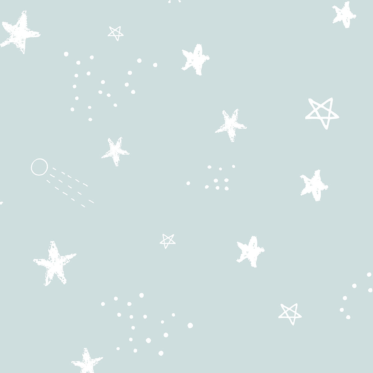 Papel de Parede Céu Estrelado color Azul bebê 2,80 x 0,45 m