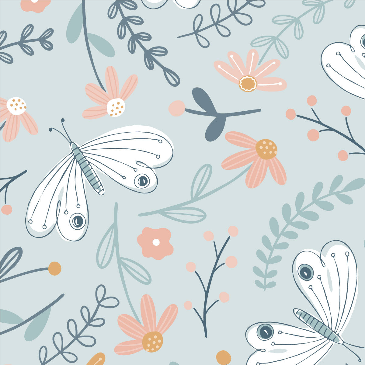 Papel de Parede Asas color Acqua 2,80 x 0,45 m