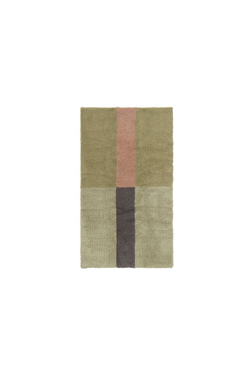 Tapete de Lã Lorena lavável Canals Woolable® Lines Verde Musgo – 80 x 140 cm