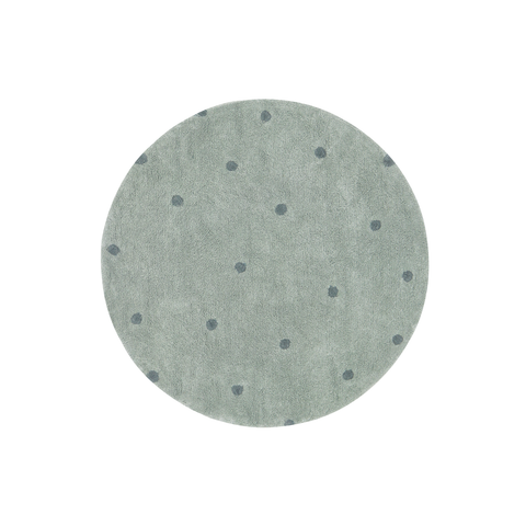 Tapete lavável Round Dot Salvia azul Ø 140 cm