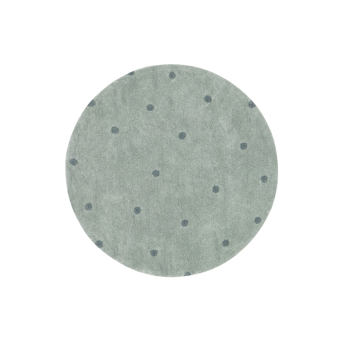 Tapete lavável Round Dot Salvia azul Ø 140 cm
