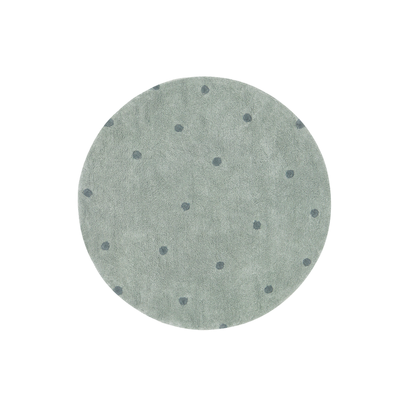 Tapete lavável Round Dot Salvia azul Ø 140 cm