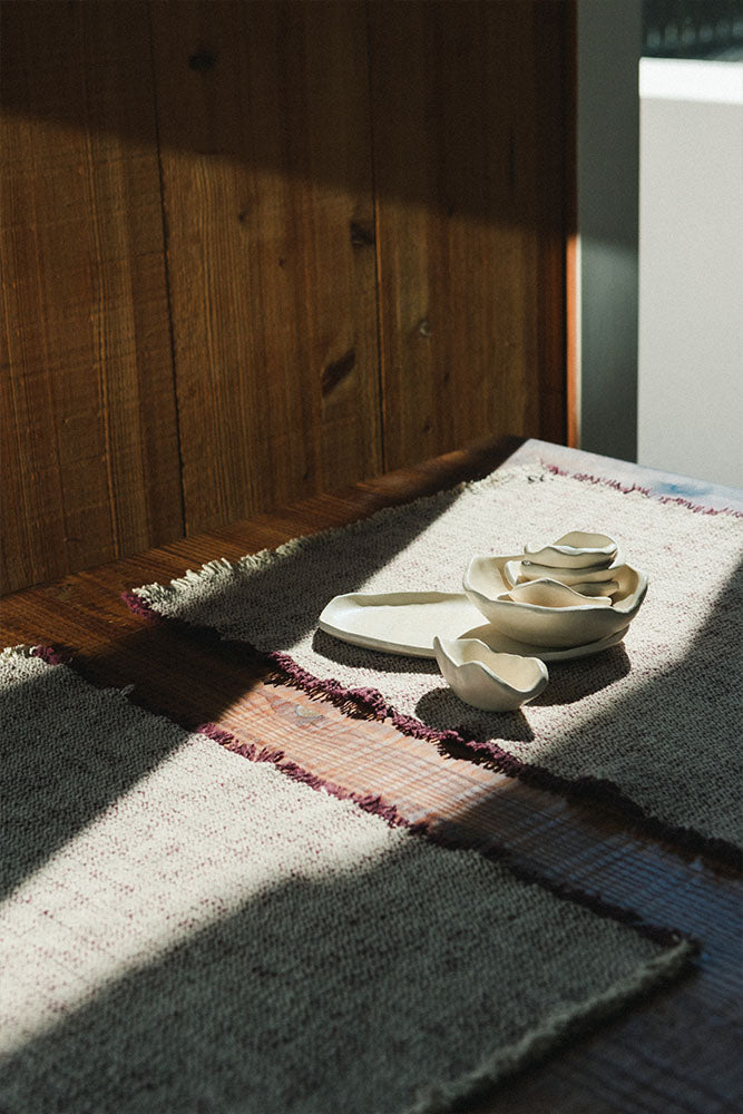 Jogo Americano Lorena Canals Handloom - Kit 2 unidades – Natural e Marsala 38 x 50 cm