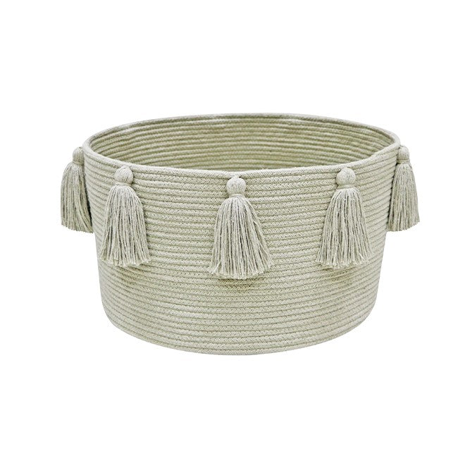 Cesta Tassels Olive Ø40 x 25 cm