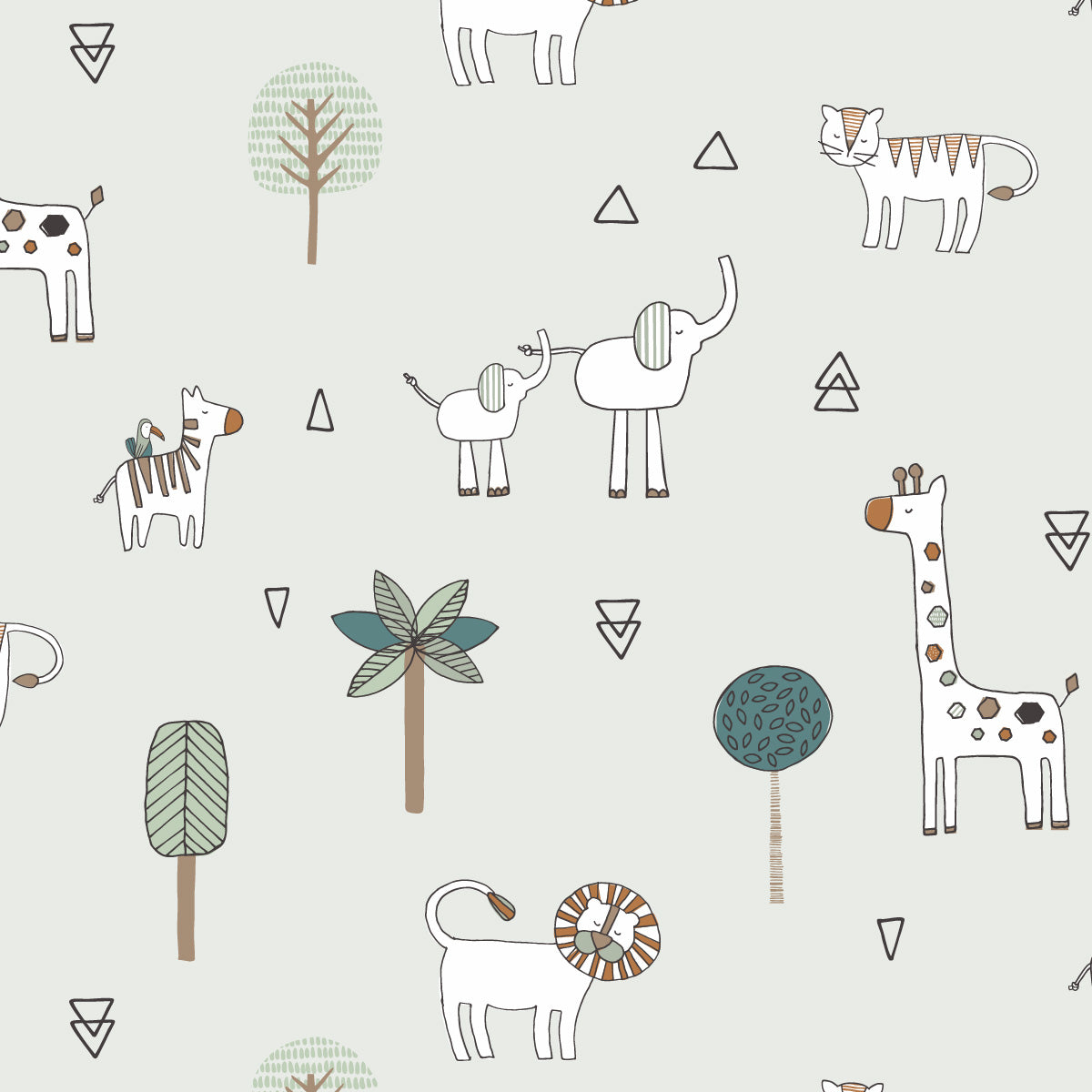 Papel de Parede Safari do Léo color Verde 2,80 x 0,45 m