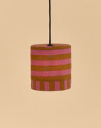 Lustre LINDA listras pink e curry 20 x 21 cm