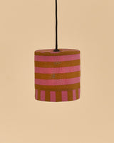 Lustre LINDA listras pink e curry 20 x 21 cm