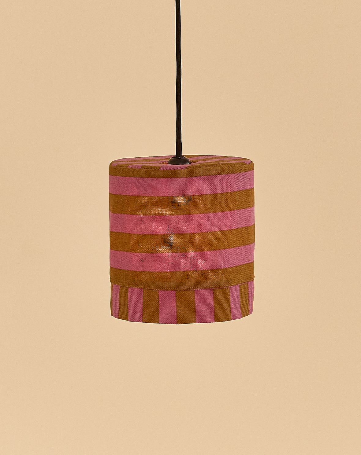 Lustre LINDA listras pink e curry 20 x 21 cm