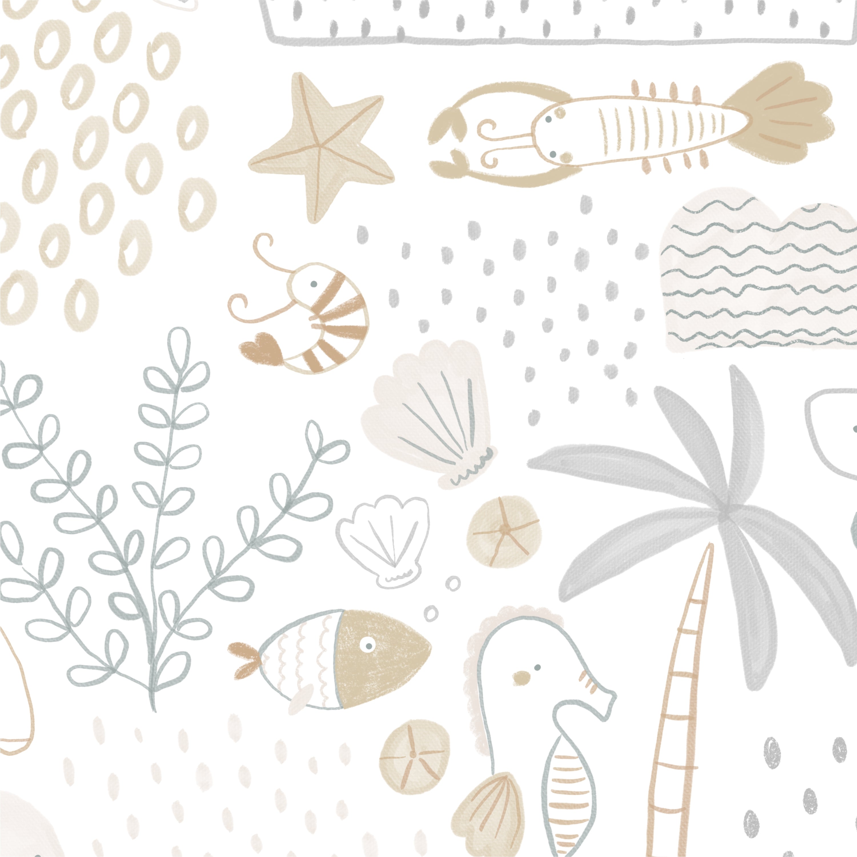 Papel de Parede Banco de Areia Bege e Cinza  2,80 x 0,45 m