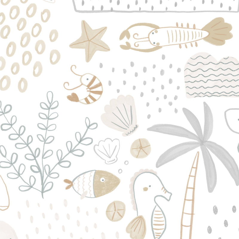 Papel de Parede Banco de Areia Bege e Cinza 2,80 x 0,45 m