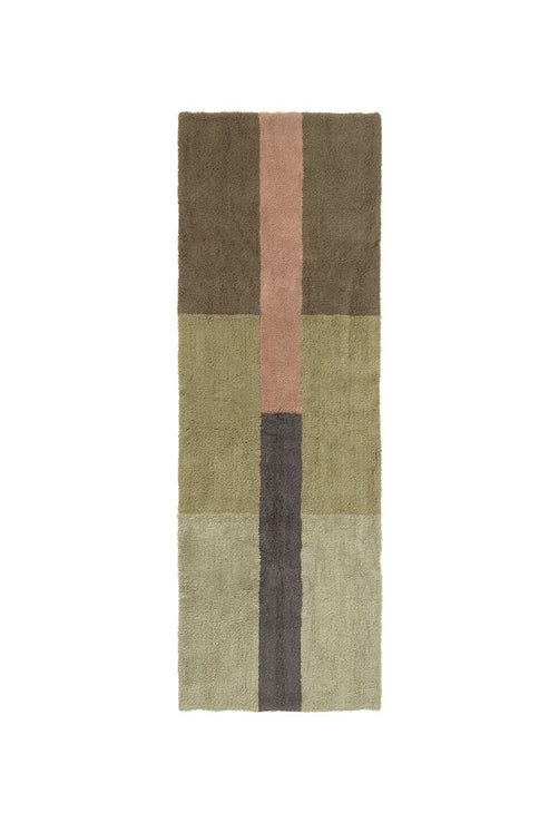 Tapete de Lã Lavável Lorena Canals Woolable® Manjericão, Musgo & Amêndoa 80 x 230 cm