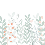 Painel de Parede Aquarela e Flores Menta 2,80 x 0,45 m