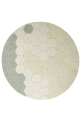 Tapete Redondo lavável Honeycomb Blue Sage Ø 140 cm