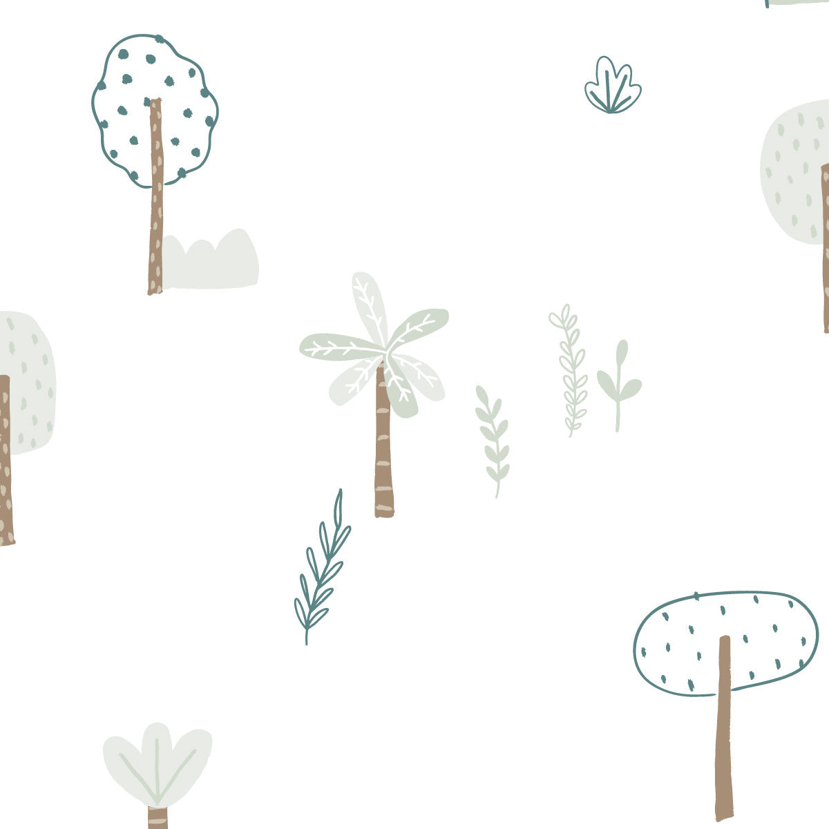 Papel de Parede Árvores Verde 2,80 x 0,45 m