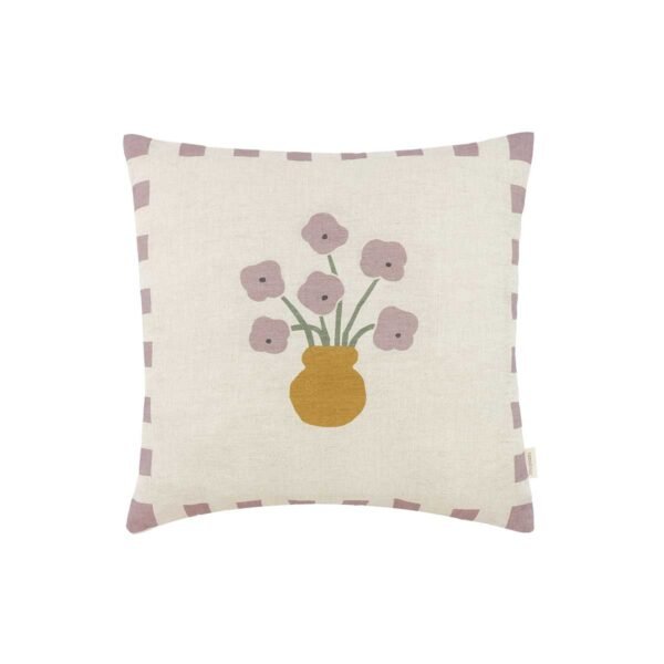 Almofada VIBES linho flowers 40 x 40 x 8 cm