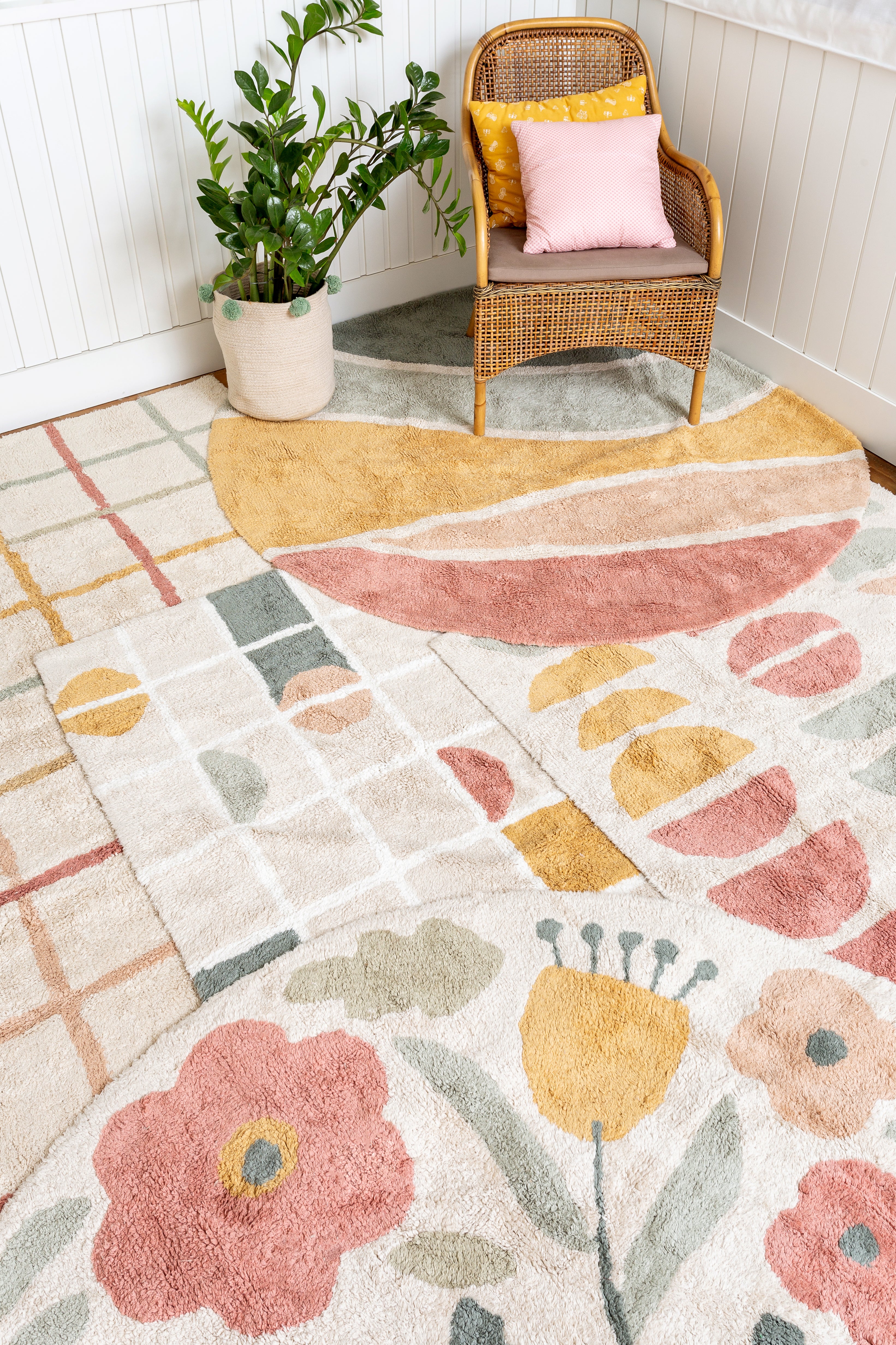 Tapete Lavável Flores Ø 160cm