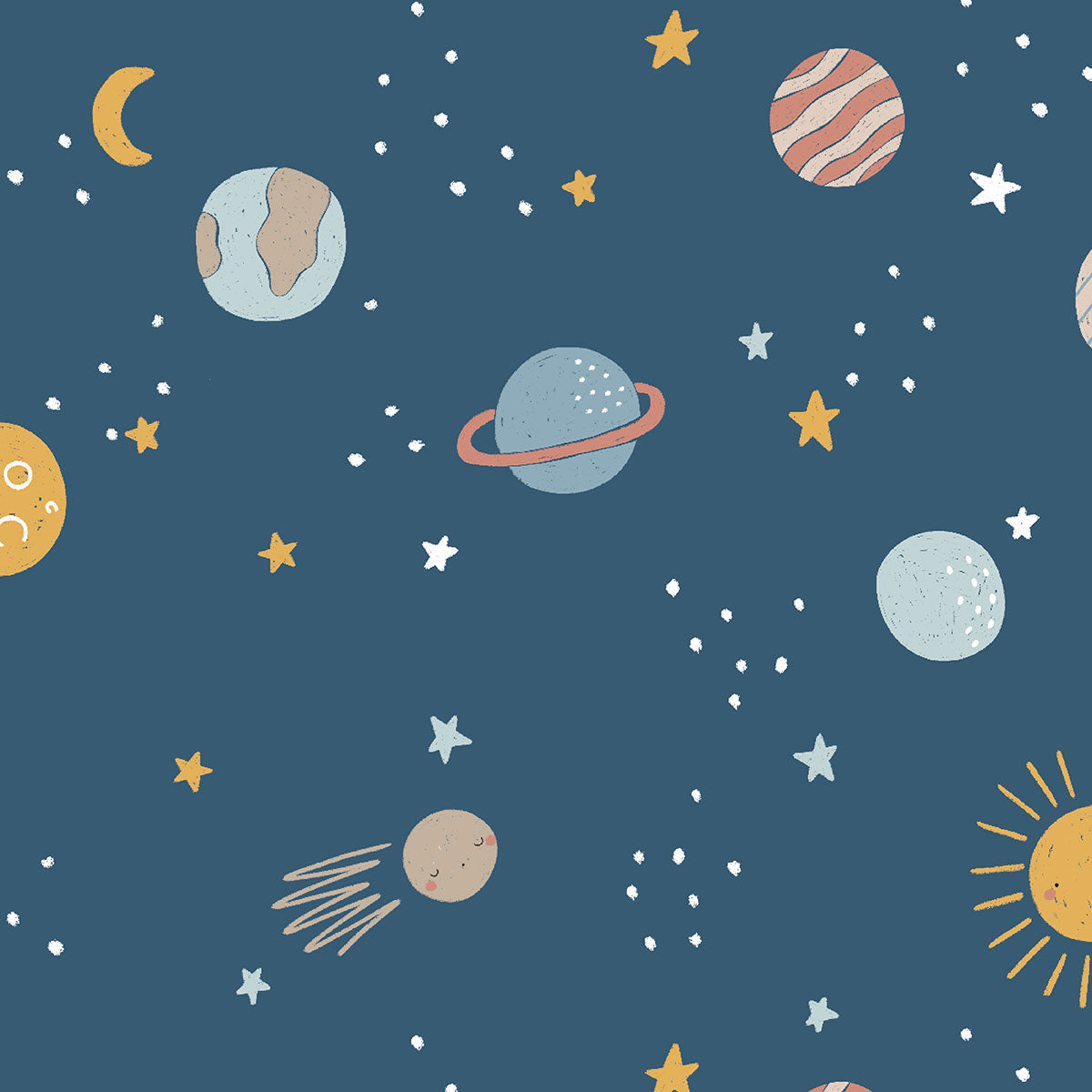 Papel de Parede Planetas color Noite 2,80 x 0,45 m