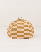 Puff VIBES round areia e mostarda 70 x 30 cm