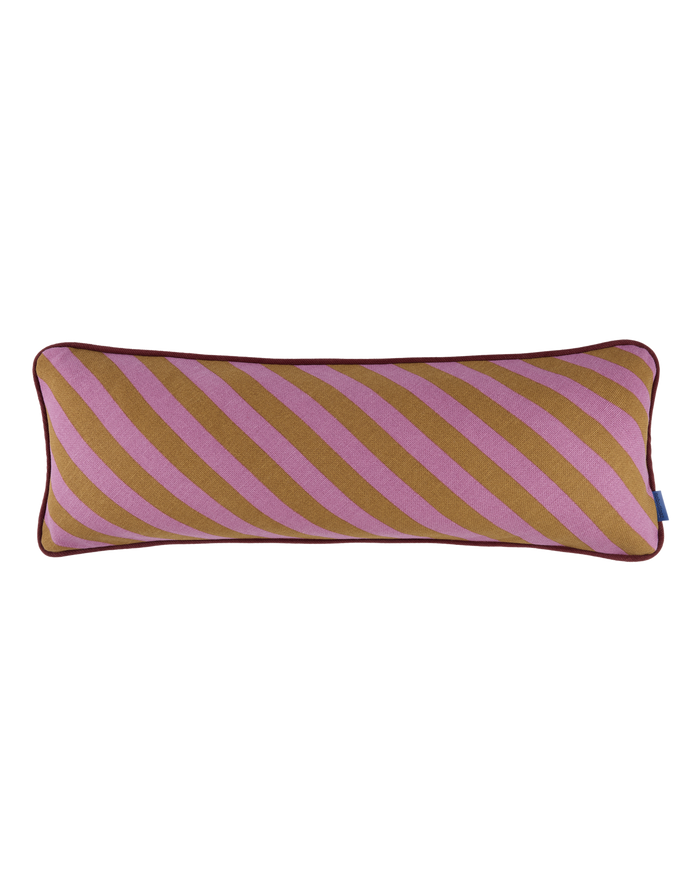 Almofada RAY listras pink e curry 70 x 25 cm