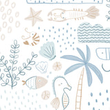 Papel de Parede Banco de Areia Azul e Areia 2,80 x 0,45 m