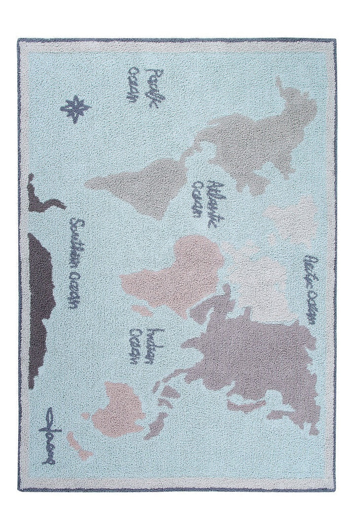 Tapete Lavável Mapa mundi Vintage 140 x 200 cm