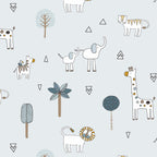 Papel de Parede Safari do Léo color Azul 2,80 x 0,45 m