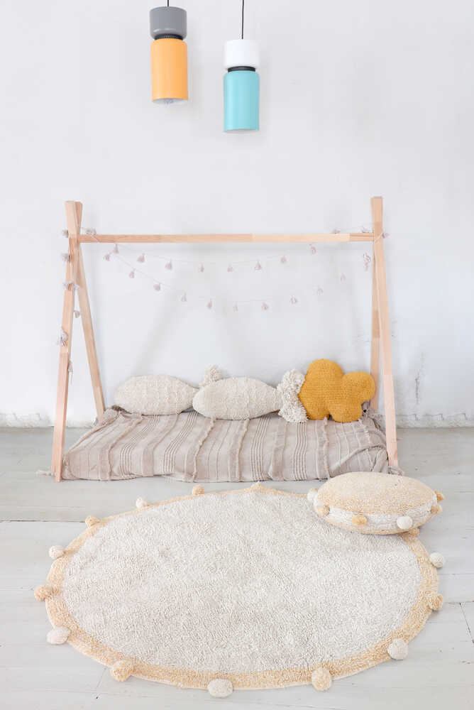 Tapete Redondo Lavável Bubbly Honey Ø 120 cm